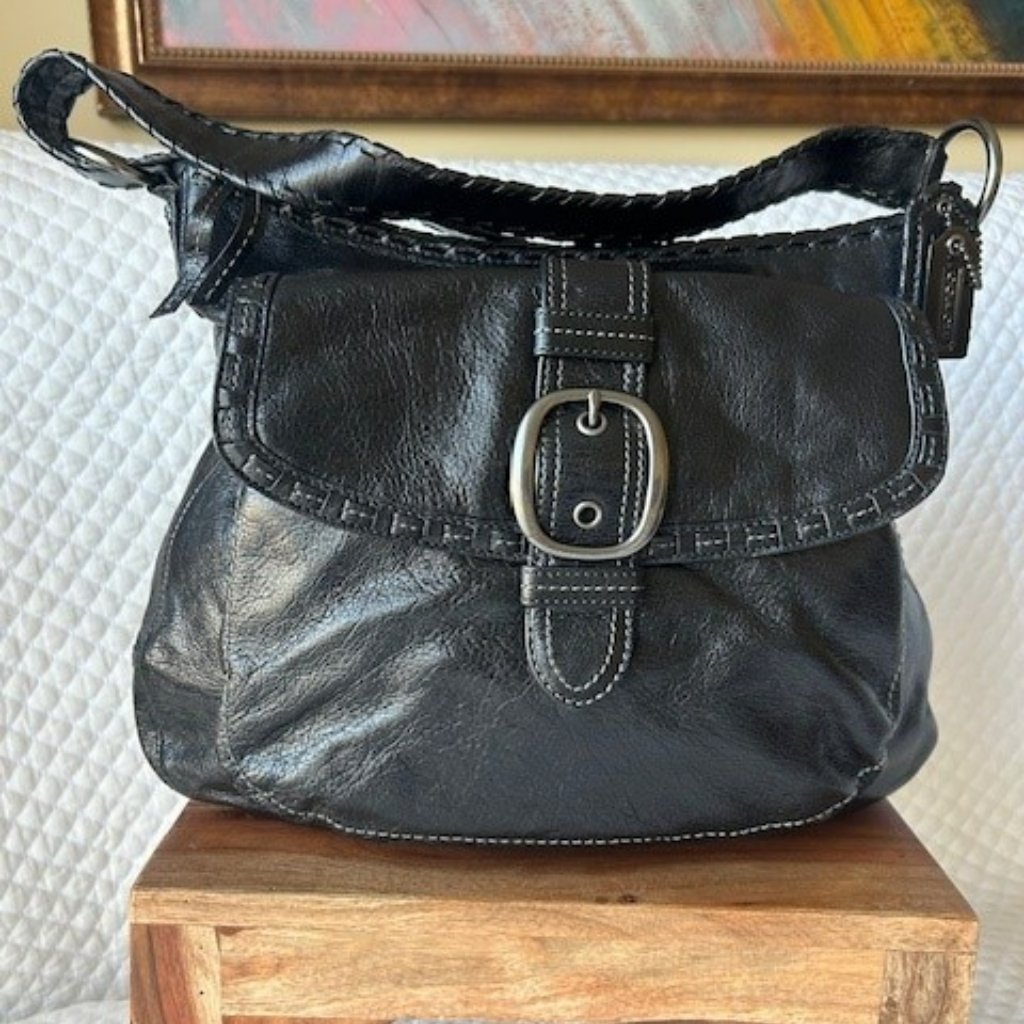 Coach Black Leather Nwot Crossbody/Shoulder Bad